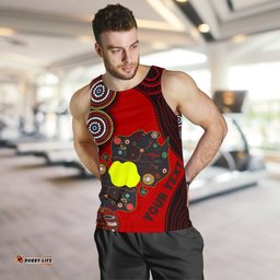 (Custom Text) Aboriginal Men's Tank Top, Australian Map Dots Pattern
