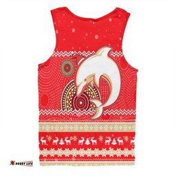 Redcliffe Dolphins Christmas Custom Men Singlet - Ugly Xmas And Aboriginal Patterns For Die Hard Fan Men Singlet