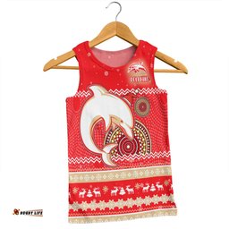 Redcliffe Dolphins Christmas Custom Men Singlet - Ugly Xmas And Aboriginal Patterns For Die Hard Fan Men Singlet