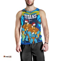 Gold Coast Titans Christmas Men Tank Top - Gold Coast Titans Aboriginal Inspired Summer Vibes Christmas Men Tank Top