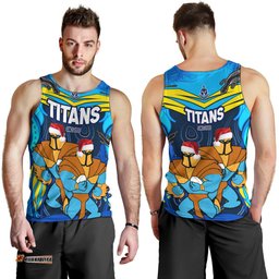 Gold Coast Titans Christmas Men Tank Top - Gold Coast Titans Aboriginal Inspired Summer Vibes Christmas Men Tank Top