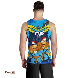 Gold Coast Titans Christmas Men Tank Top - Gold Coast Titans Aboriginal Inspired Summer Vibes Christmas Men Tank Top