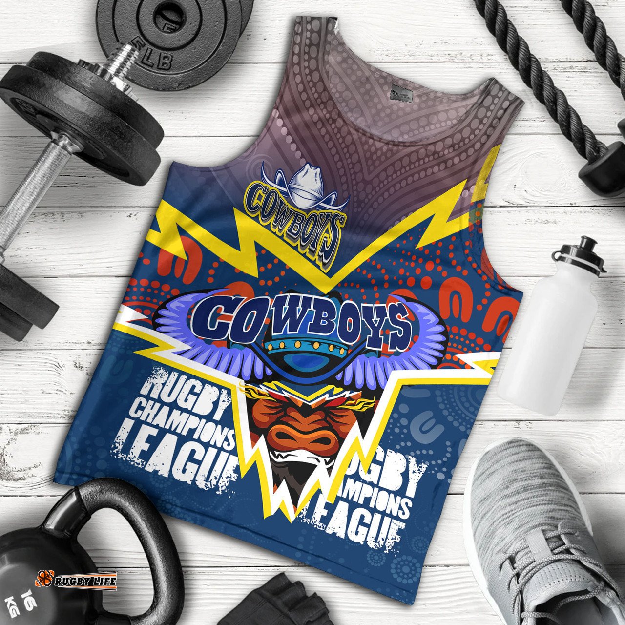 North Queensland Cowboys Custom Men Tank Top - Super North Queensland Cowboys Cows Indigenous Aboriginal Inspired