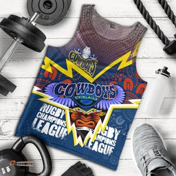 North Queensland Cowboys Custom Men Tank Top - Super North Queensland Cowboys Cows Indigenous Aboriginal Inspired