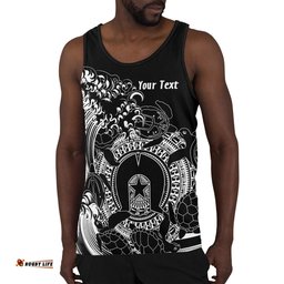 Custom Australia Aboriginal Inspired Men Tank Top - Torres Strait Islands in Wave Black