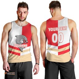 (Custom Text And Number) NRL Dolphins Men Tank Top Mix Jersey