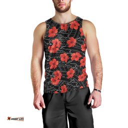 (Custom Text And Number) Panthers Rugby Men Tank Top Polynesian Style With Hibiscus