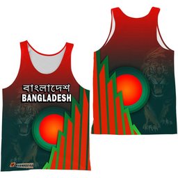 Bangladesh Bangla Tigers Cricket Men Tank Top Tigers and Bangladesh Flag