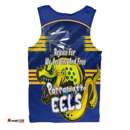 Parramatta Eels Men Singlet - Happy Australia Day We Are One And Free
