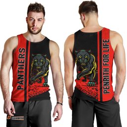 Penrith Panthers Men's Tank Top - Penrith Panthers Mascot Quater Style