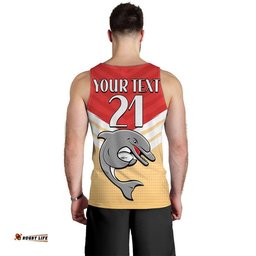 (Custom Text And Number) Redcliffe Dolphins Rugby Men Tank Top Simple Style