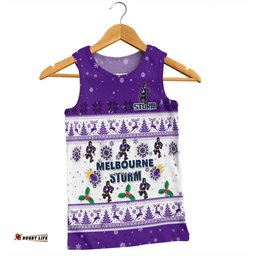Melbourne Storm Christmas Custom Men Singlet - Special Ugly Christmas Men Singlet
