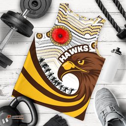 Pride Hawks Men's Tank Top Hawthorn Anzac Day Aboriginal