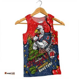 Sydney Roosters Christmas Custom Men Singlet - Let's Get Lit Chrisse Pressie Men Singlet