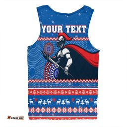 Newcastle Knights Christmas Custom Men Singlet - Ugly Xmas And Aboriginal Patterns For Die Hard Fan Men Singlet