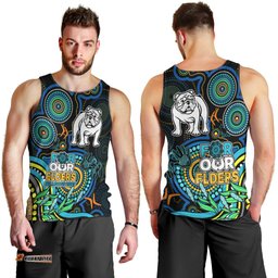 Bulldogs Rugby Aboriginal Art Men Tank Top NAIDOC Indigenous Tribal