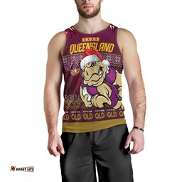 Cane Toads Men Tank Top - Custom Christmas QLD Maroons Cane Toads Aboriginal Inspired Men Tank Top