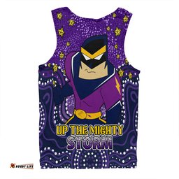 Melbourne Storm Custom Men Singlet - Custom With Aboriginal Inspired Style Of Dot Painting Patterns  Men Singlet