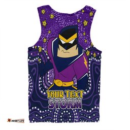 Melbourne Storm Custom Men Singlet - Custom With Aboriginal Inspired Style Of Dot Painting Patterns  Men Singlet