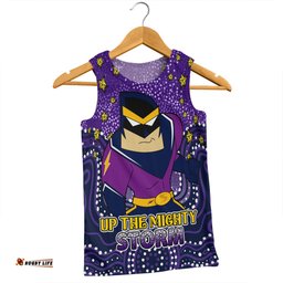 Melbourne Storm Custom Men Singlet - Custom With Aboriginal Inspired Style Of Dot Painting Patterns  Men Singlet
