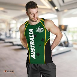 Men's Tank Top - Australian Coat Of Arms (Green) Mens Tank - Men