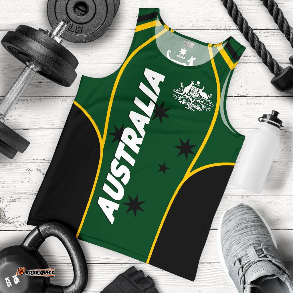 Men's Tank Top - Australian Coat Of Arms (Green) Mens Tank - Men