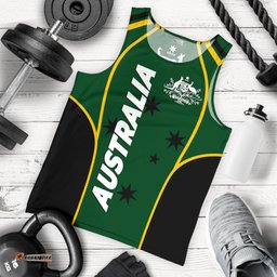 Men's Tank Top - Australian Coat Of Arms (Green) Mens Tank - Men