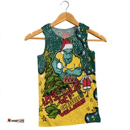 Australia Wallabies Christmas Custom Men Singlet - Let's Get Lit Chrisse Pressie Men Singlet
