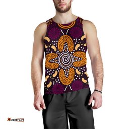 Aboriginal  Men's Tank Top - Flowers Dot Panting Art
