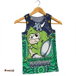 Canberra Raiders Custom Men Singlet - Custom With Aboriginal Inspired Style Of Dot Painting Patterns  Men Singlet