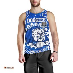 Australia Canterbury-Bankstown Bulldogs Custom Men Tank - Indigenous Doggies Blue and Whites Aboriginal Inspired Tank Top