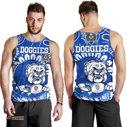 Australia Canterbury-Bankstown Bulldogs Custom Men Tank - Indigenous Doggies Blue and Whites Aboriginal Inspired Tank Top
