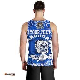 Australia Canterbury-Bankstown Bulldogs Custom Men Tank - Indigenous Doggies Blue and Whites Aboriginal Inspired Tank Top