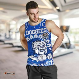 Australia Canterbury-Bankstown Bulldogs Custom Men Tank - Indigenous Doggies Blue and Whites Aboriginal Inspired Tank Top