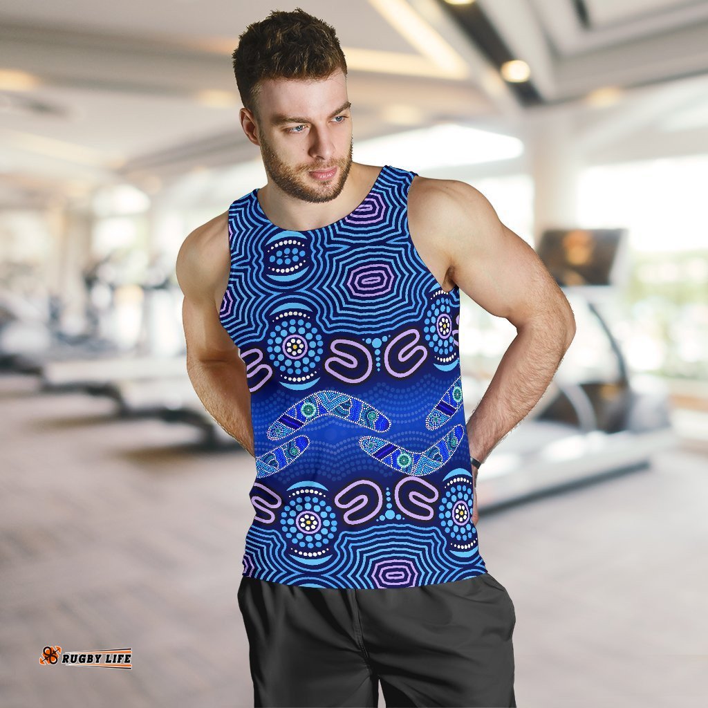 ABoriginal Men's Tank Top - Boomerangs And Dot Painting Art Ver02-