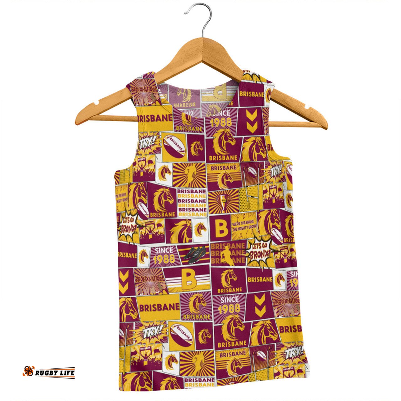 Brisbane Broncos Men Singlet - Team Of Us Die Hard Fan Supporters Comic Style Men Singlet