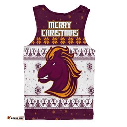 Brisbane Broncos Christmas Custom Men Singlet - Special Ugly Christmas Men Singlet