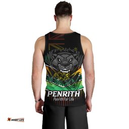 Penrith Panthers Men's Tank Top - Penrith Panthers Mascot With Australia Flag