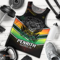 Penrith Panthers Men's Tank Top - Penrith Panthers Mascot With Australia Flag