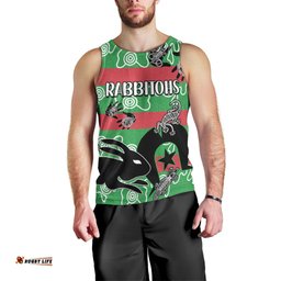 (Custom Text And Number) NAIDOC Rabbitohs Rugby Men Tank Top Go The Bunnies Aboriginal Dots