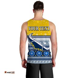 (Custom Personalised) Cowboys Aboriginal Men Tank Top Christmas North Queensland
