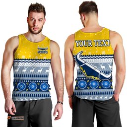 (Custom Personalised) Cowboys Aboriginal Men Tank Top Christmas North Queensland