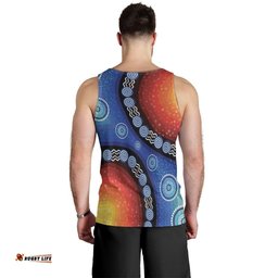 Men Tank Top - Aboriginal Color Dot Painting