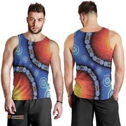 Men Tank Top - Aboriginal Color Dot Painting