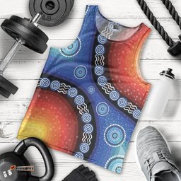 Men Tank Top - Aboriginal Color Dot Painting
