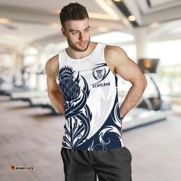 Scottish Rugby Men's Tank Top Thistle Vibes - White
