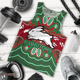 Rabbitohs Men Tank Top - Aboriginal Dot Painting -