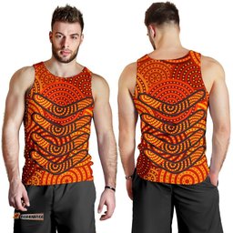 Aboriginal Personalised Men's Tank Top - Aboriginal Boomerangs And Dot Circle