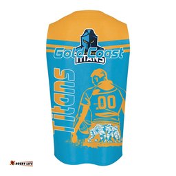 Gold Coast Titans Oneck Tank Top Personalized Pentagon Style- NRL