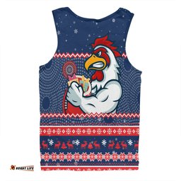 Sydney Roosters Christmas Custom Men Singlet - Ugly Xmas And Aboriginal Patterns For Die Hard Fan Men Singlet
